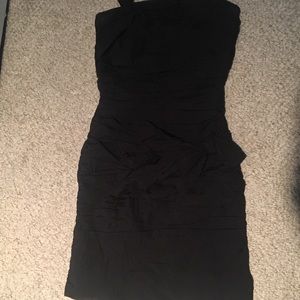 Black strapless dress